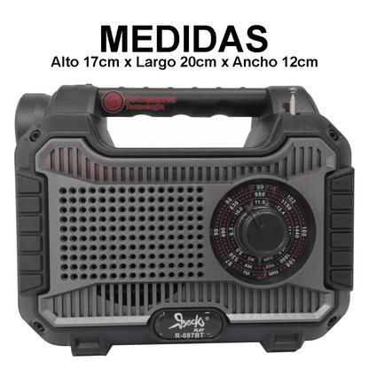Super Radio Multifuncion Linterna Recargable Kit Solar R-087