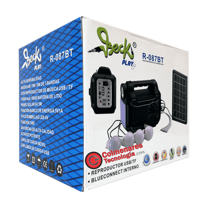 Super Radio Multifuncion Linterna Recargable Kit Solar R-087