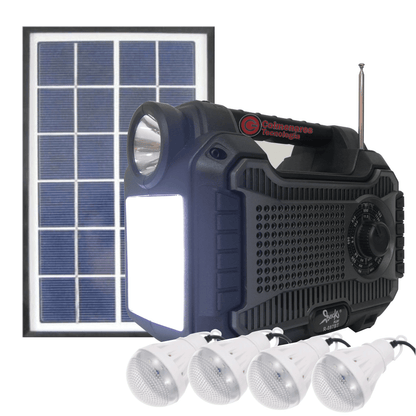 Super Radio Multifuncion Linterna Recargable Kit Solar R-087
