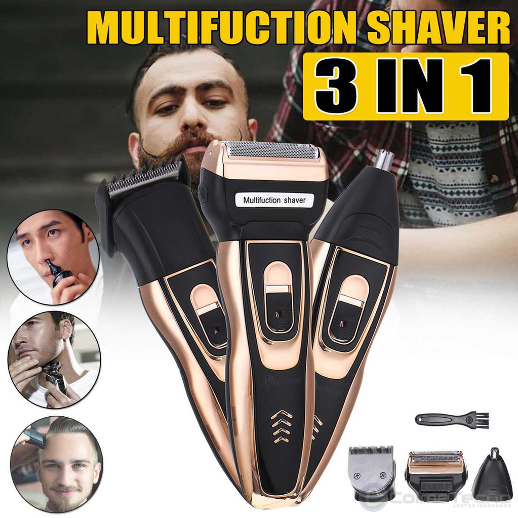 Afeitadora Recargable 3 En 1 Barba, Nariz, Peluquera GM-595