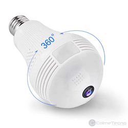 Cámara De Seguridad IP Wifi Bombillo Ojo de Pez 360 Full HD