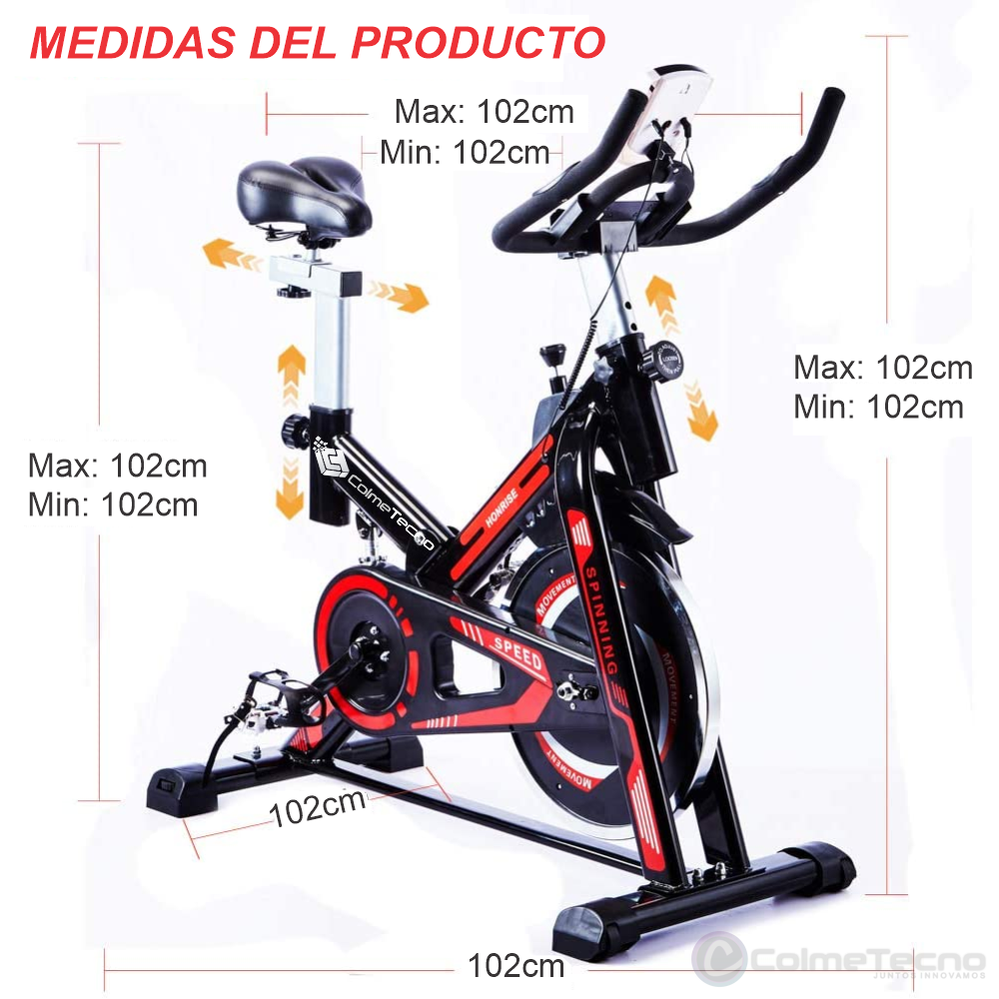 Bicicleta Estática Spinning Ultra Silenciosa Spin Bike Pantalla LED