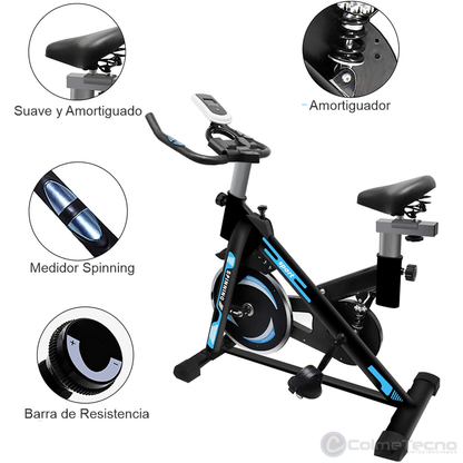 Bicicleta Estática Spinning Ultra Silenciosa Spin Bike Pantalla LED
