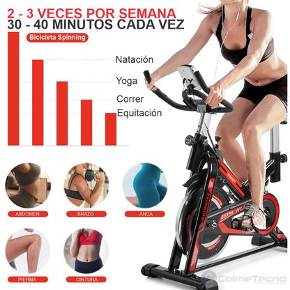 Bicicleta Estática Spinning Ultra Silenciosa Spin Bike Pantalla LED