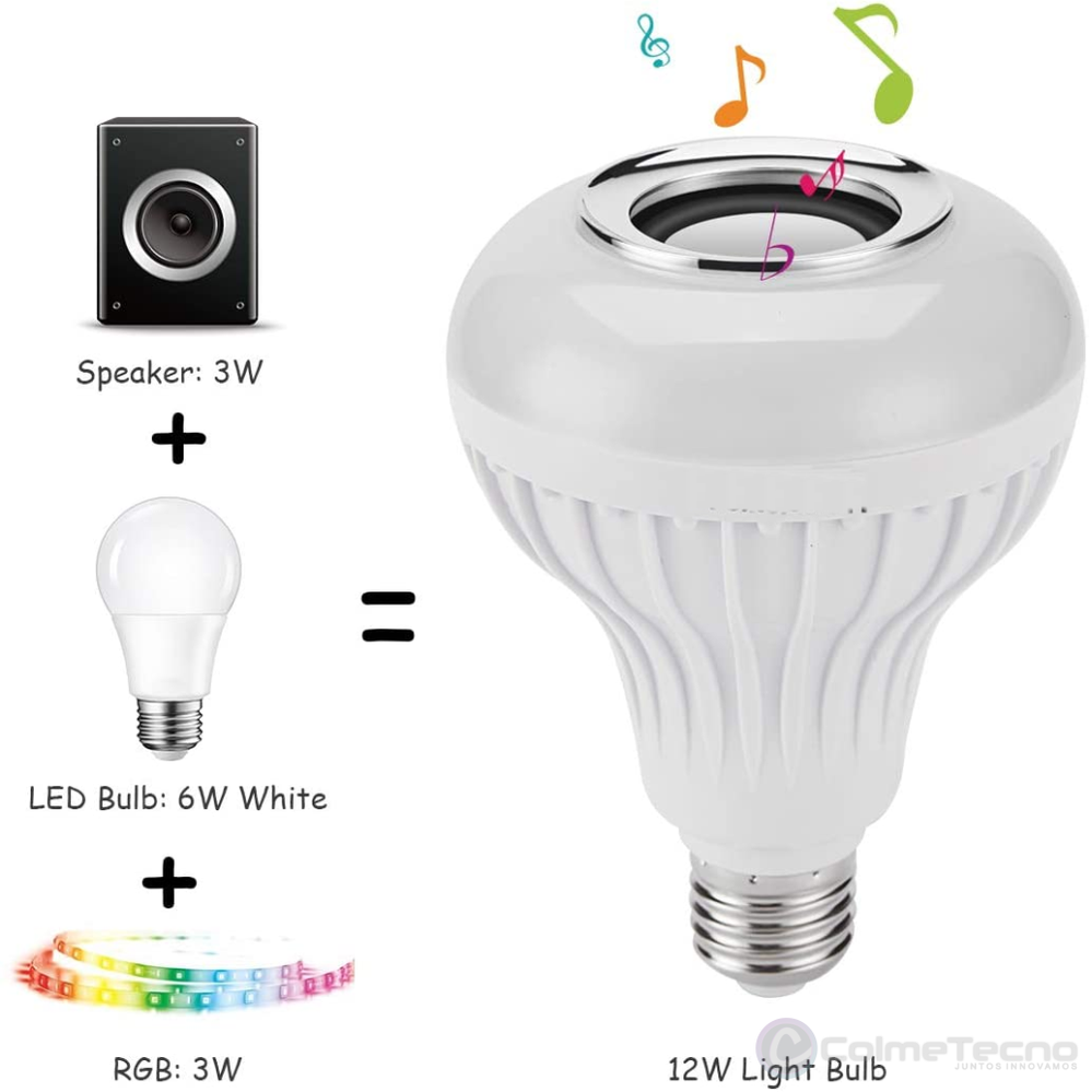 Lámpara Inteligente RGBW Música Bombilla Led Bluetooth Controlado