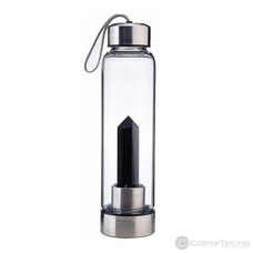 Botella De agua Con Cuarzo Termo de Cristal Natural