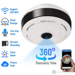 Cámara de Seguridad Wifi 1080P Ojo De Pez 360° Interiores V380-V3