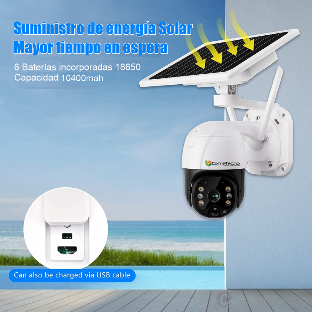 1080P HD Video Vigilancia IP WiFi Cámara Solar 4G Tarjeta SIM Cámara CCTV  Cámara de seguridad