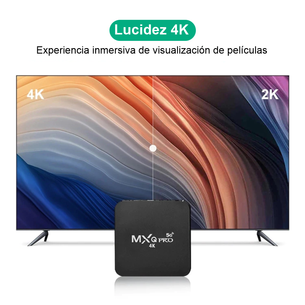 Convertidor a Smart TV Box MXQ Pro 4K Wifi 5G 2GB + 16GB Android 11