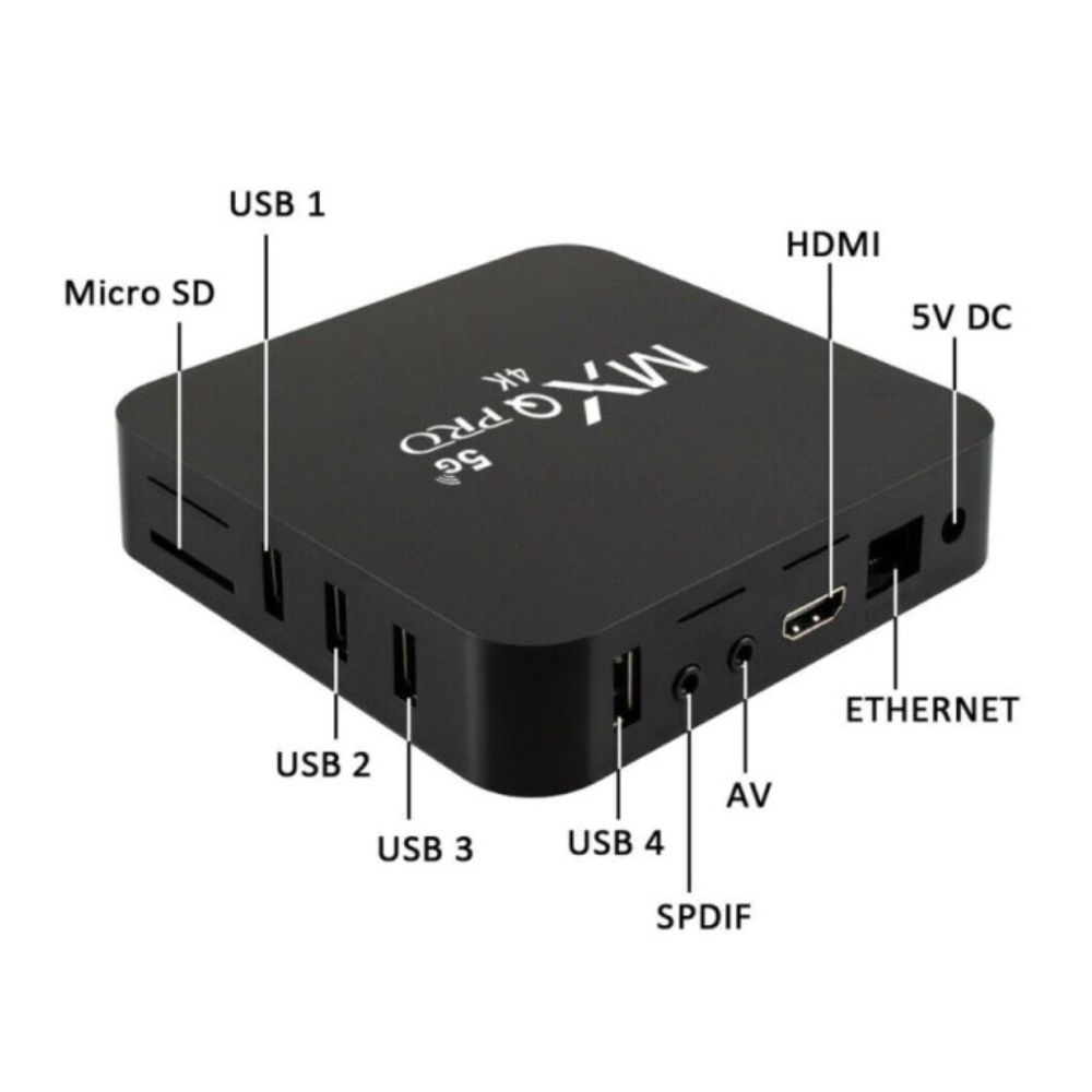 Convertidor TV Box MXQ 4K 8Gb Ram 1Gb Ultra HD Tv a Smart Tv Android  GENERICO