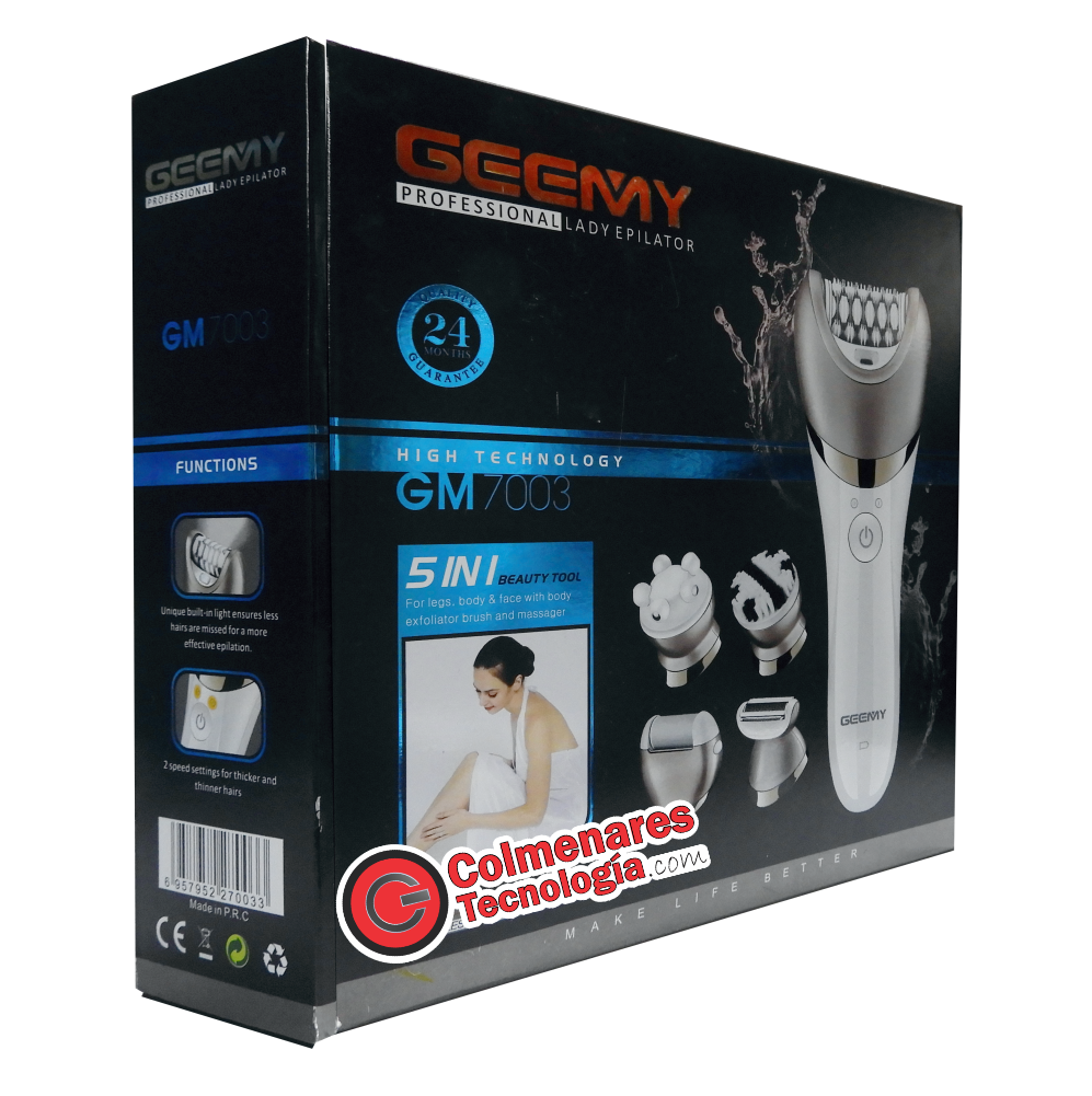Depiladora Eléctrica 5 En 1 Afeitadora Recargable Geemy GM-7003