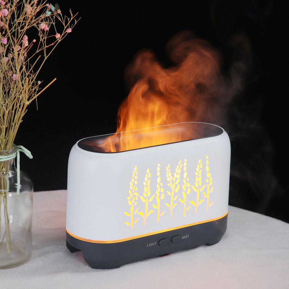 Difusor De Aromas Humidificador Luz Led Efecto Fuego 200ml