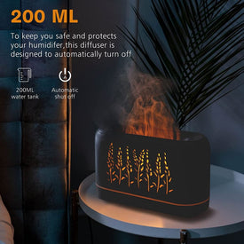 Difusor De Aromas Humidificador Luz Led Efecto Fuego 200ml