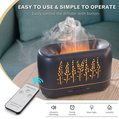 Difusor De Aromas Humidificador Luz Led Efecto Fuego 200ml