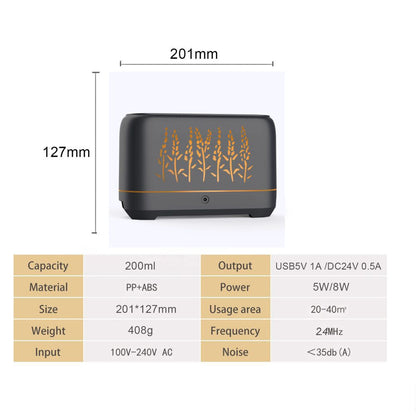 Difusor De Aromas Humidificador Luz Led Efecto Fuego 200ml