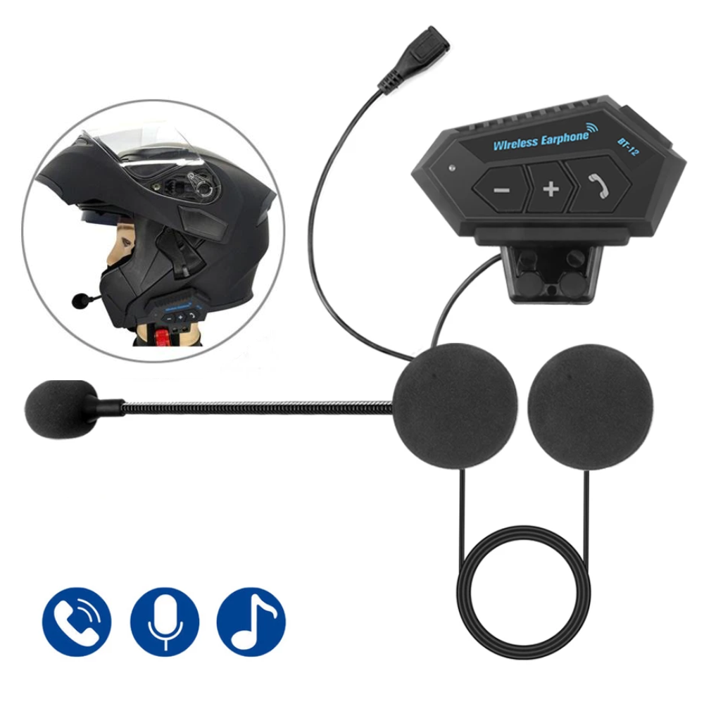 Intercomunicador Para Casco De Moto Auricular Bluetooth BT 12