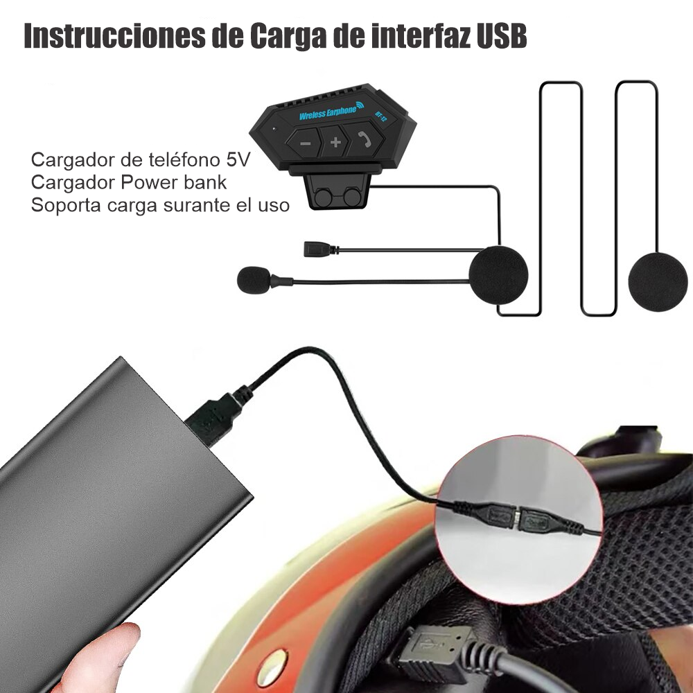 Intercomunicador Para Casco De Moto Auricular BT BT-12 GENERICO