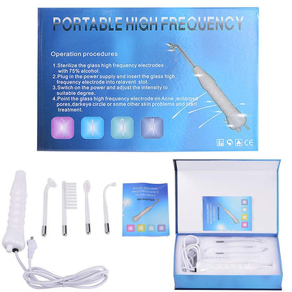Maquina de Alta Frecuencia Facial Portátil de 4 Electrodos