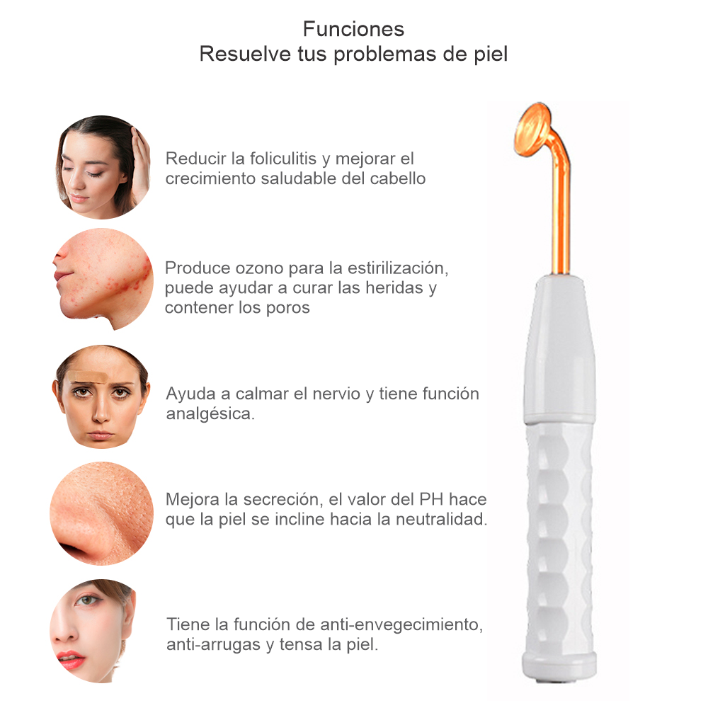 Maquina de Alta Frecuencia Facial Portátil de 4 Electrodos