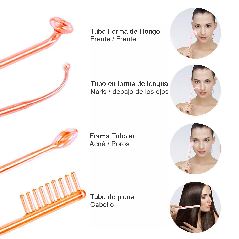 Maquina de Alta Frecuencia Facial Portátil de 4 Electrodos