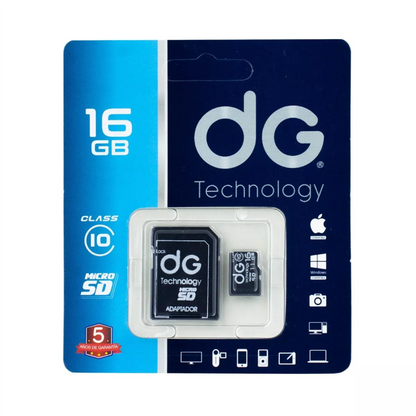 Memoria Micro SD 8, 16, 32Gb Marca DG Clase 10 + Adaptador Original