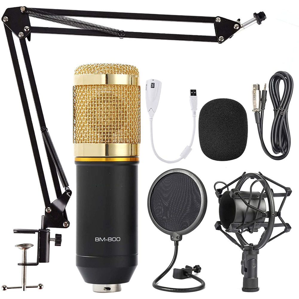 Microfono Condensador Ajustable 3.5 con Tripode