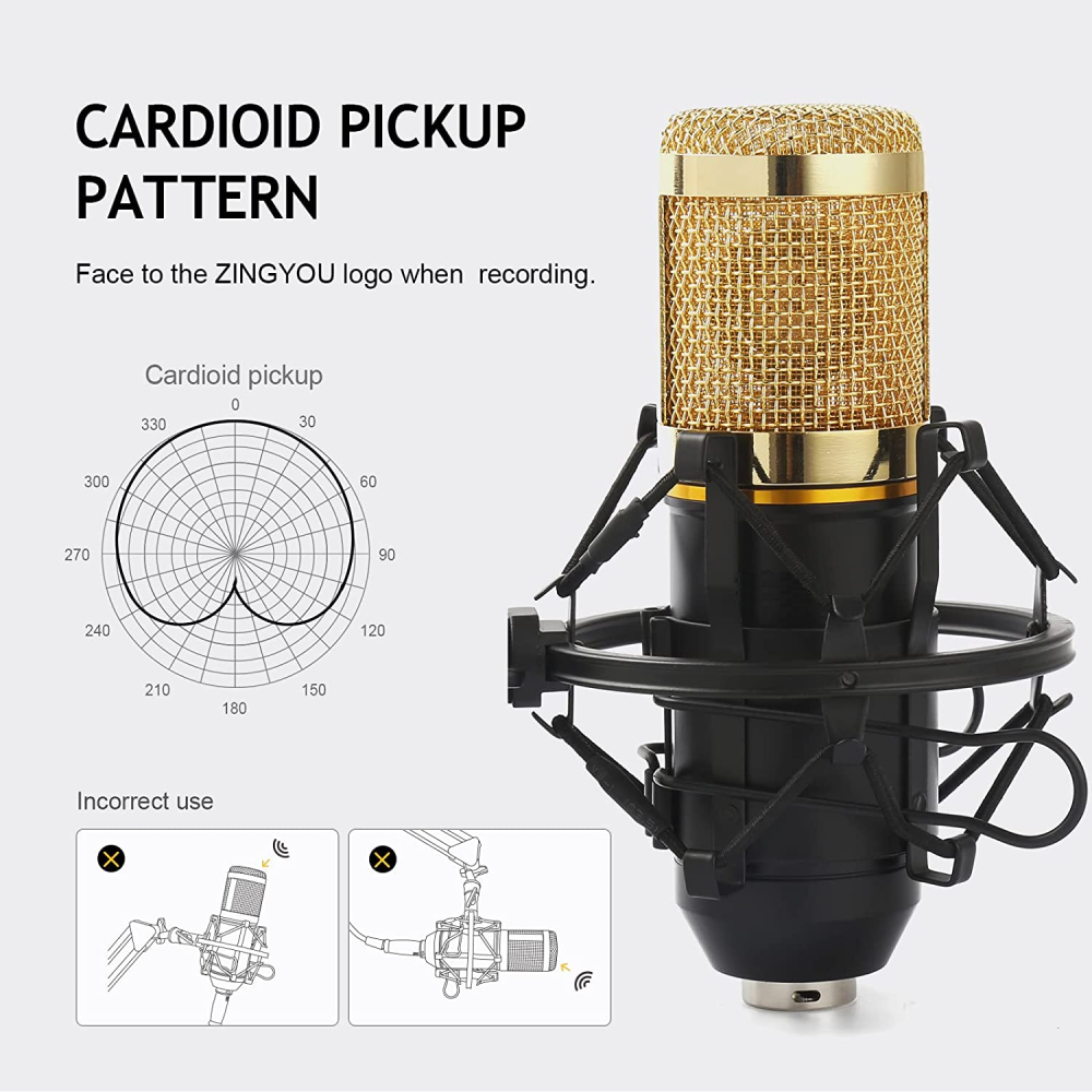 Microfono Condensador Ajustable 3.5 con Tripode