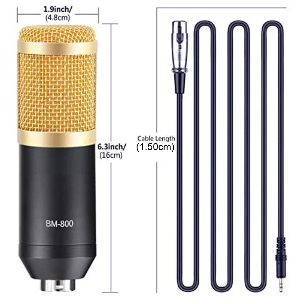 Microfono Condensador De Estudio Profesional Para PC rs Podcast BM  800 US