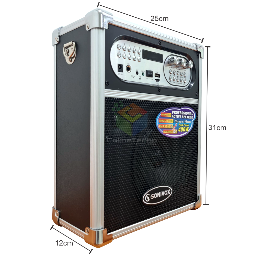 Parlante Portátil Profesional Sonivox 400w Bluetooth VS-1455
