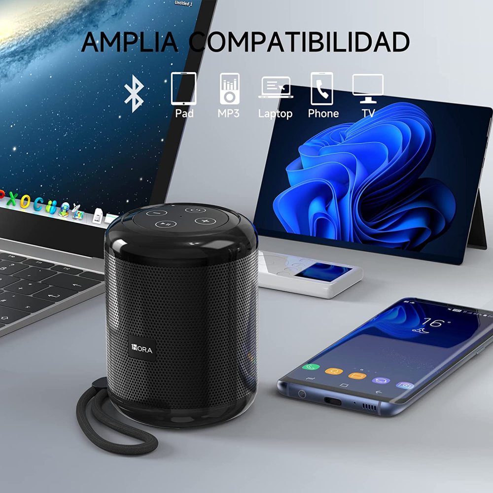 1Hora Mini Bocina Speaker Bluetooth Altavoz Portátil BOC062
