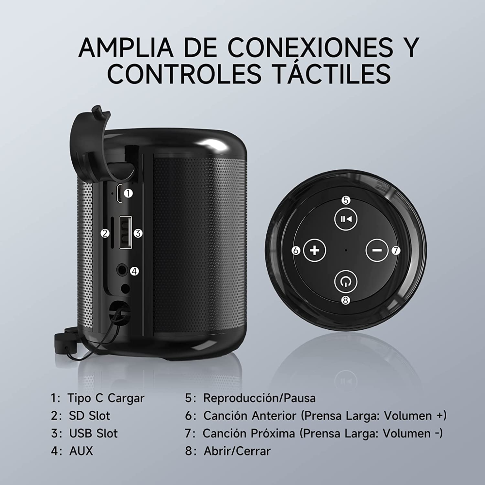 1Hora Mini Bocina Speaker Bluetooth Altavoz Portátil BOC062