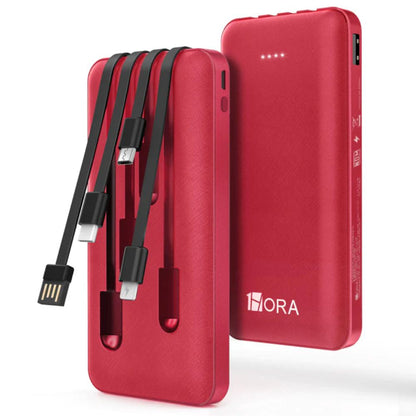 1Hora Power Bank Batería Portátil 10.000mah 4 Cables GAR148
