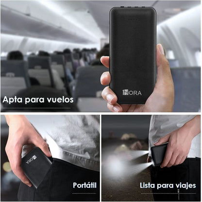 1Hora Power Bank Batería Portátil 10.000mah 4 Cables GAR148