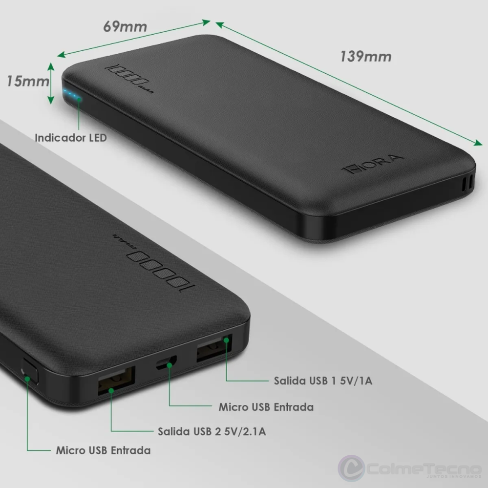 Bateria externa para portatil con conectores jack - Powerbankevacolor