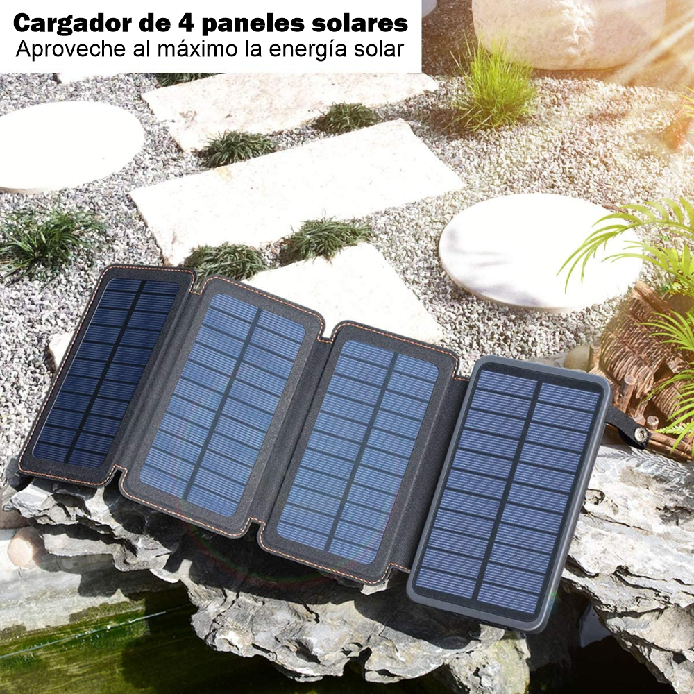 Power Bank Solar Cargador De Batería Portátil 20000mah 2 USB