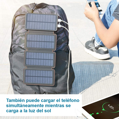 Power Bank Solar Cargador De Batería Portátil 20000mah 2 USB