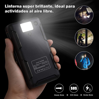 Power Bank Solar Cargador De Batería Portátil 20000mah 2 USB