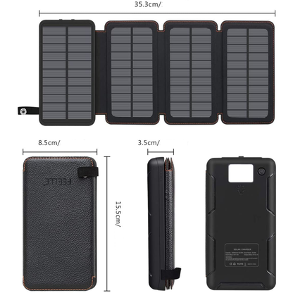 Power Bank Solar Cargador De Batería Portátil 20000mah 2 USB