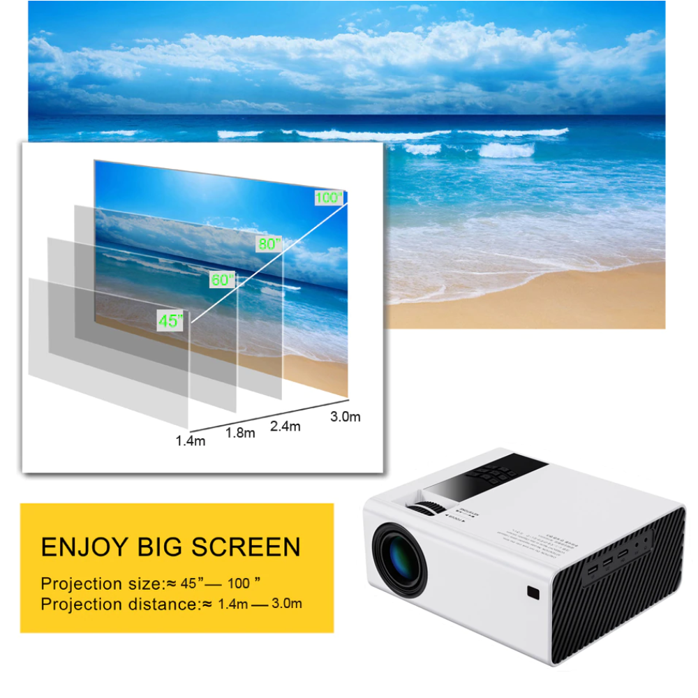 pantalla proyector 80´´ 1.4 x 1.4m proyección video tv cine