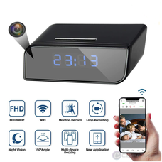 Reloj Despertador con Cámara Espía Wifi 1080P Full HD Infrarroja