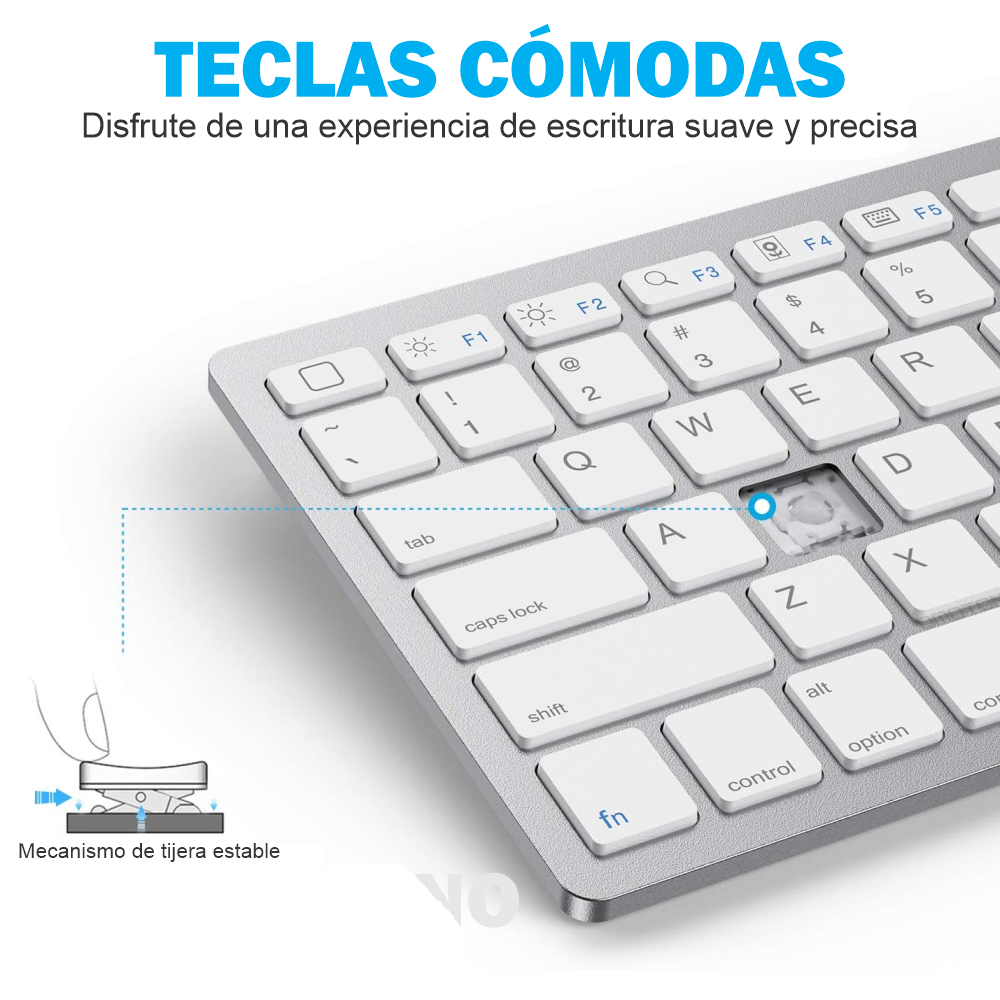 Teclado Bluetooth retroiluminado para Mac, teclado inalámbrico  multidispositivo con 3 canales Bluetooth, teclado avanzado recargable ultra  delgado