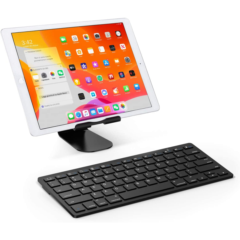 GENERICO Teclado Bluetooth Con Touchpad Mouse Para Tablet iPad Tv - Negro