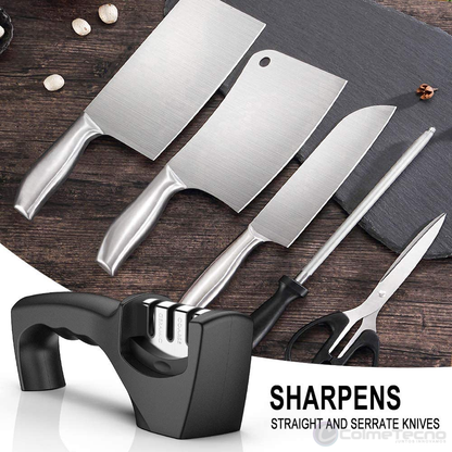 Afilador de Cuchillos De Cocina Acero y Cerámica 3 Etapas