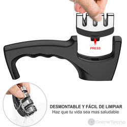 Afilador de Cuchillos De Cocina Acero y Cerámica 3 Etapas