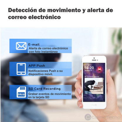 Cámara De Seguridad Exterior e Interior IP Wifi 1080P V380 PRO K2