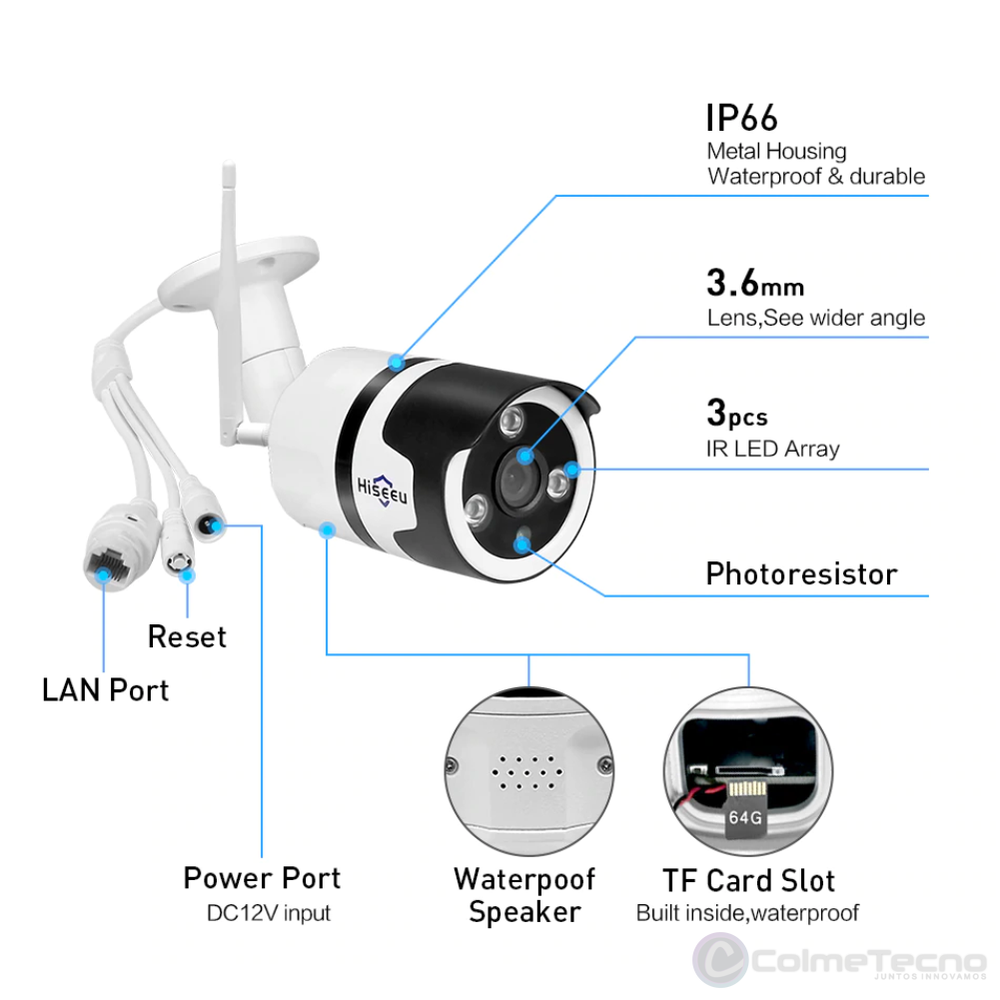 Cámara De Seguridad Exterior e Interior IP Wifi 1080P V380 PRO K2
