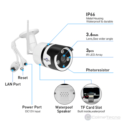 Cámara De Seguridad Exterior e Interior IP Wifi 1080P V380 PRO K2
