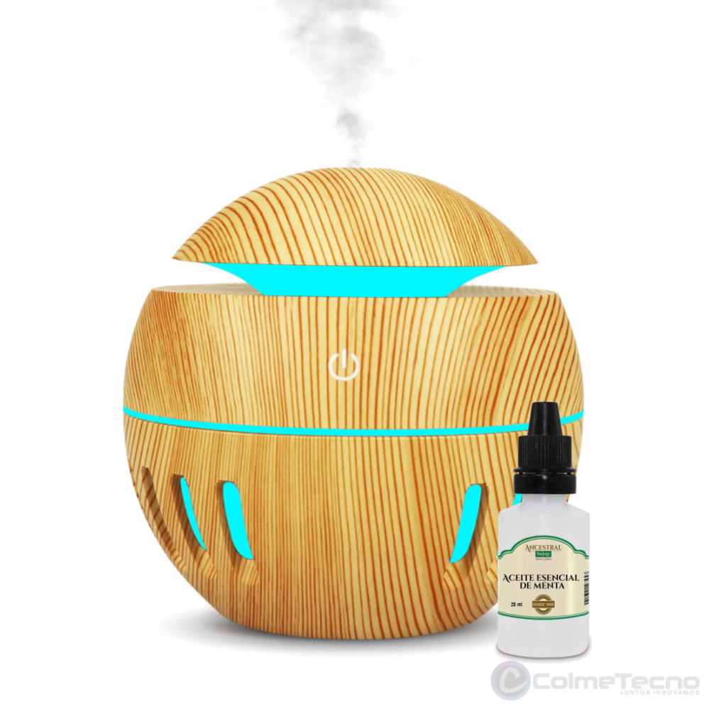 Difusor de aceite esencial de aromaterapia de 130 ml, luces LED de