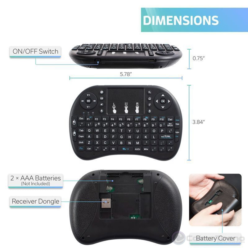 mini teclado inalambrico touchpad Español Tv Box