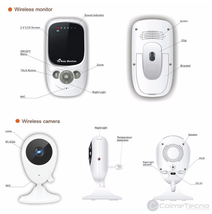 Babycam Monitor De Bebé, Cámara De Seguridad Visión Noct y Zoom